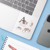 A for Armadillo Stickers シール (ノートパソコンとiPhone)