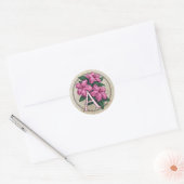 A for Azalea Flower Monogram Round Stickers ラウンドシール (封筒)