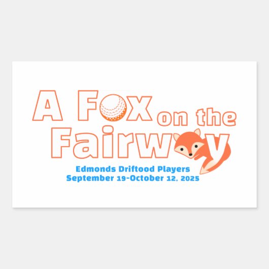 "A" Fox on the Fairway - Sticker 長方形シール (正面)
