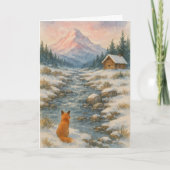 A fox overlooking a winter's scene  シーズンカード (正面)