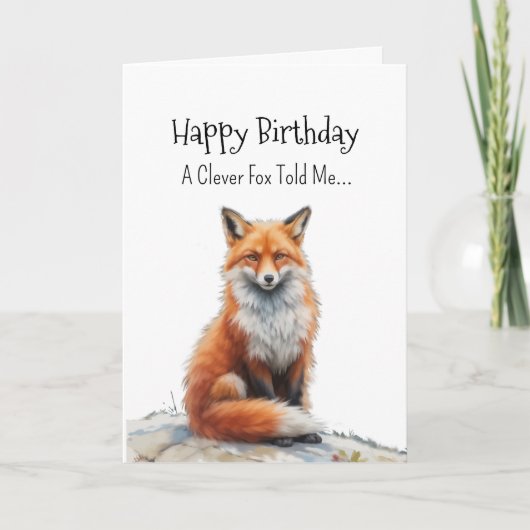 A Fox Personality Birthday Fun Animal カード (正面)