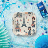 A French Girl's Day Out ペーパープレート (パーティー)