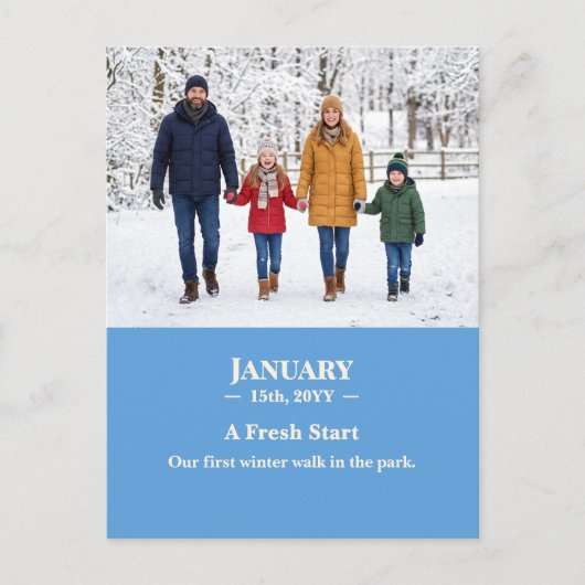 A Fresh Start January Memory Photo Postcard ポストカード (正面)