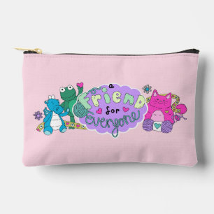 "A Friend for Everyone" ピンクロゴ アクセサリーポーチ