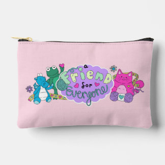 "A Friend for Everyone" ピンクロゴ アクセサリーポーチ
