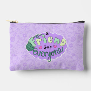 "A Friend for Everyone" ラベンダーロゴ アクセサリーポーチ