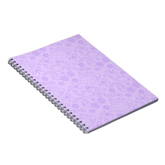 "A Friend for Everyone" Pattern Notebook Lavender ノートブック (右側)