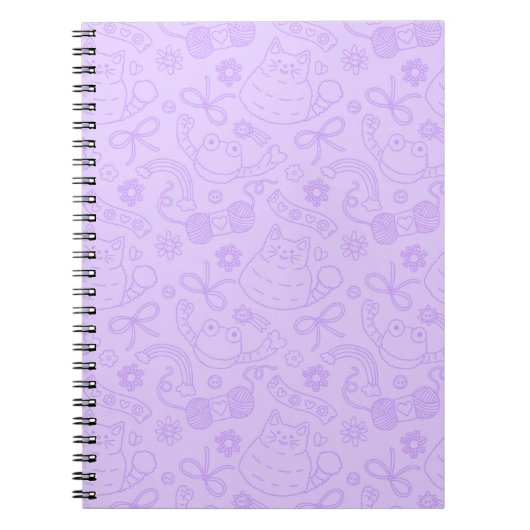 "A Friend for Everyone" Pattern Notebook Lavender ノートブック (正面)