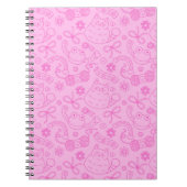 "A Friend for Everyone" Pattern Notebook Pink ノートブック (正面)