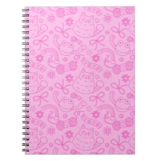 "A Friend for Everyone" Pattern Notebook Pink ノートブック
