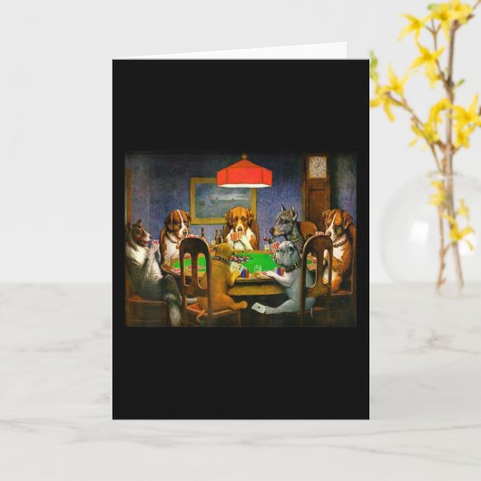 A Friend in Need (Dogs Playing Poker) カード (黄色い花)