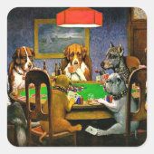 A Friend in Need, Dogs Playing Poker, スクエアシール (正面)