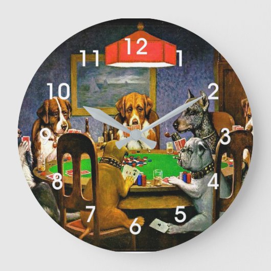 A Friend in Need, Dogs Playing Poker, ラージ壁時計 (正面)