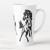 A Frisky Jumping Horse in the Wild カフェラテマグ (右)