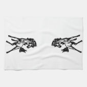 A Frisky Jumping Horse in the Wild キッチンタオル (横)