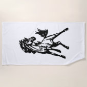 A Frisky Jumping Horse in the Wild ビーチタオル (正面)