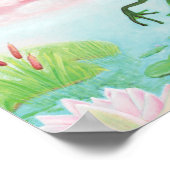 A Frog Jumps Into The Pond Illustration  ポスター (角)