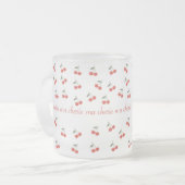 A frosted glass mug with cherry pattern  フロストグラスマグカップ (正面左)