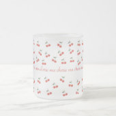 A frosted glass mug with cherry pattern  フロストグラスマグカップ (中央)