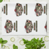 A fun and bold illustration of a cool bass キッチンタオル (折り畳み)