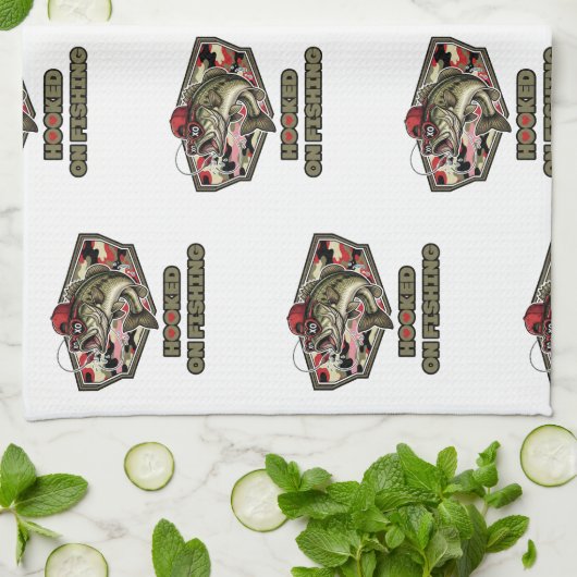 A fun and bold illustration of a cool bass キッチンタオル (折り畳み)