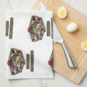 A fun and bold illustration of a cool bass キッチンタオル (四つ折り)