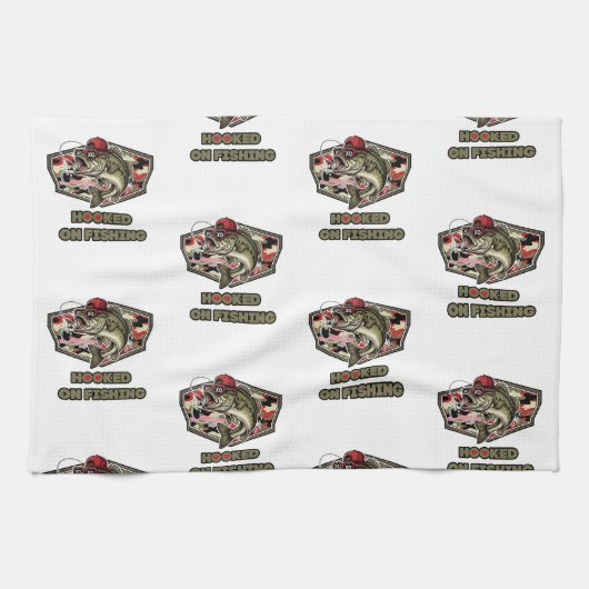 A fun and bold illustration of a cool bass キッチンタオル (横)