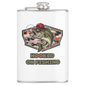 A fun and bold illustration of a cool bass フラスク (正面)