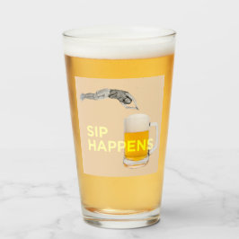A fun and quirky “Sip Happens” pint glass タンブラーグラス