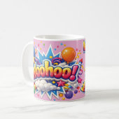 A fun mug with "Woohoo" コーヒーマグカップ (正面左)