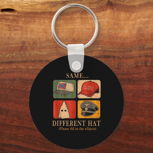A Fun Puzzle, Same...different Hat,funny Protest T キーホルダー (正面)