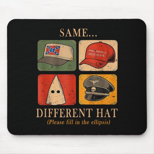 A Fun Puzzle, Same...different Hat,funny Protest T マウスパッド (正面)