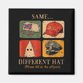 A Fun Puzzle, Same...different Hat,funny Protest T マグネット (正面)