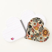 A fun retro 90s pattern featuring cheerful happy f ノートブック (内部)