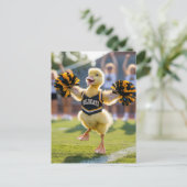 A funny adorable cheerleader duck ポストカード (スタンド正面)
