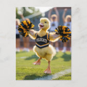 A funny adorable cheerleader duck ポストカード (正面)