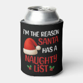 A funny Christmas naughty list design 缶クーラー (缶正面)