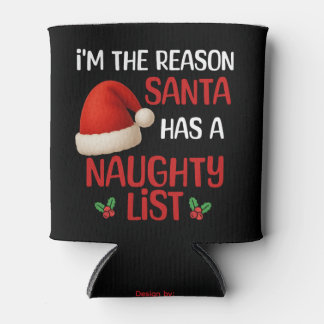 A funny Christmas naughty list design 缶クーラー