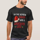 A funny Christmas naughty list design Tシャツ (正面)