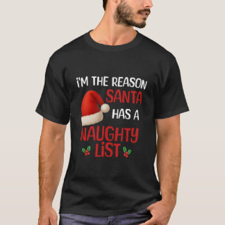 A funny Christmas naughty list design Tシャツ