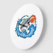 A funny dolphin wall clock as a gift ラージ壁時計 (傾斜)
