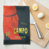 A Funny Fat Lady Drinking Beer キッチンタオル (四つ折り)