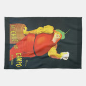 A Funny Fat Lady Drinking Beer キッチンタオル (横)