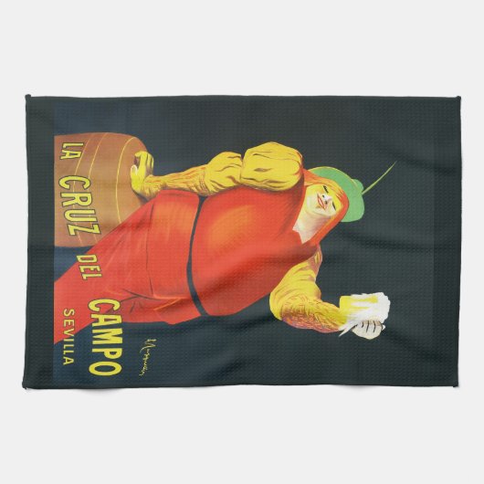 A Funny Fat Lady Drinking Beer キッチンタオル (横)