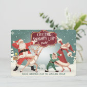 A Funny Non Photo Santa Reindeer Elf Christmas シーズンカード (スタンド正面)