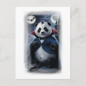 A Funny Panda Dracula on a White シーズンポストカード (正面)