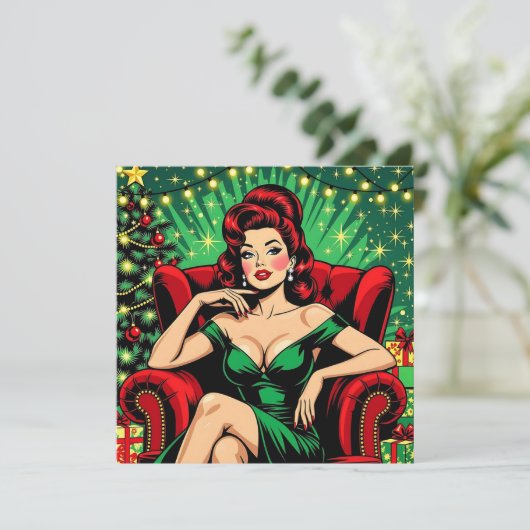 a Funny Sarcastic Retro Christmas シーズンカード (スタンド正面)