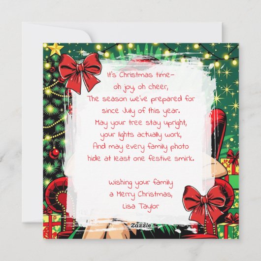 a Funny Sarcastic Retro Christmas シーズンカード (裏面)