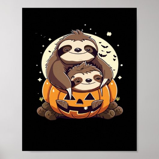 A funny sloth celebrating Halloween Essential T-Sh ポスター (正面)