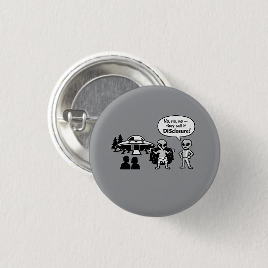 A funny take on The Disclosure movement 缶バッジ (正面&裏面)